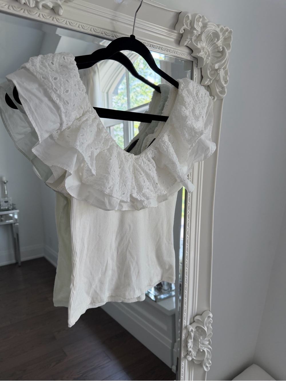 Sunday in Brooklyn White Ruffled Eyelet Camisole